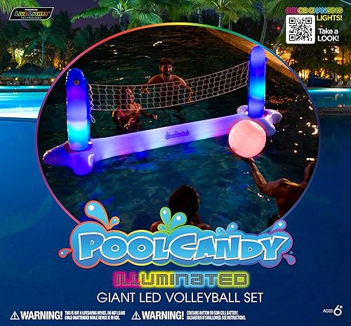 Miniatura 7 de Poolcandy Juego de voleibol LED flotante gigante iluminado