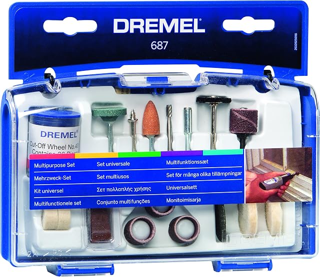 Dremel 687 Multipurpose Set, Accessory Kit with 52 Rotary Tool Accessories