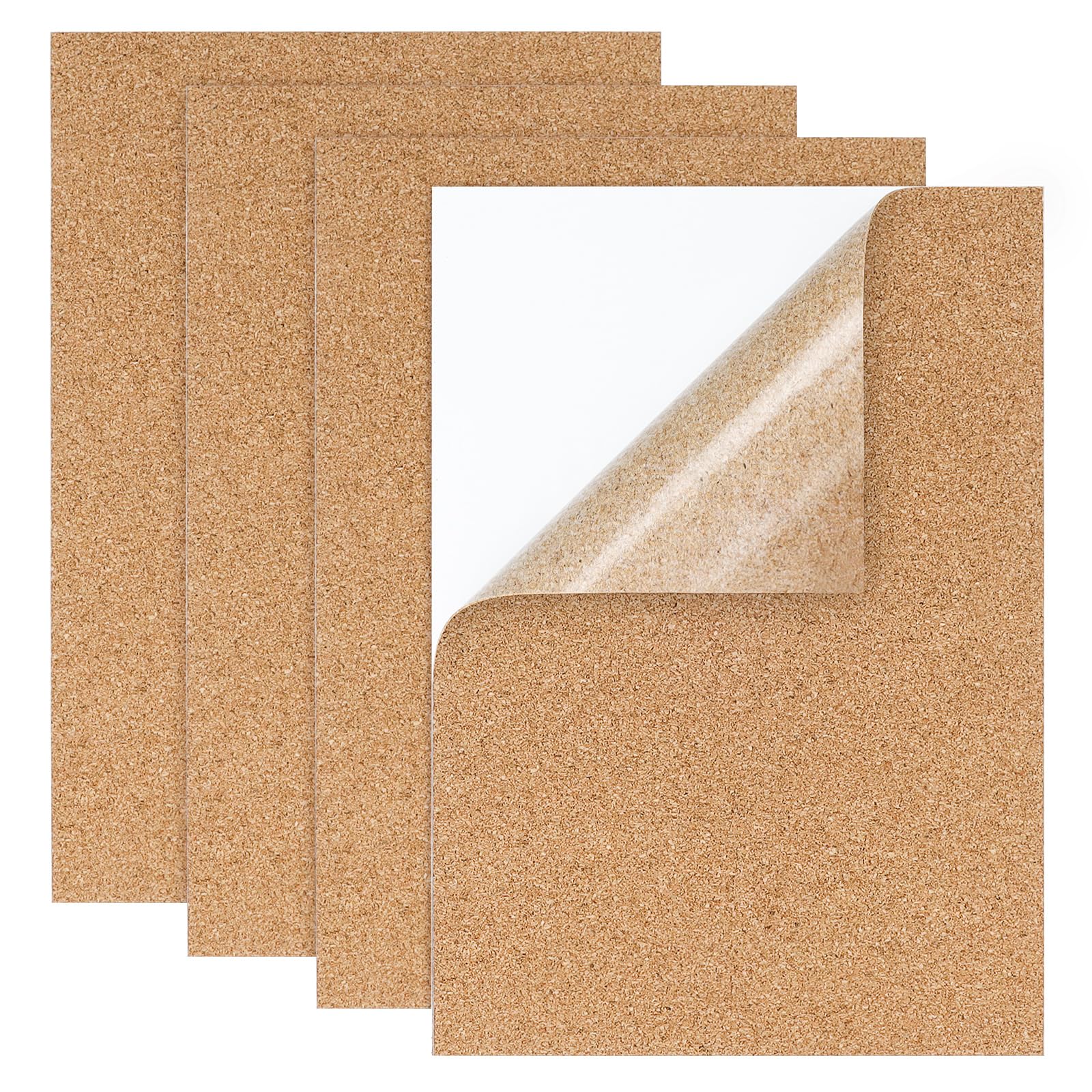 Tappi autoadesivi in sughero 30 x 21 x 0,1 cm 4 sottobicchieri da parete