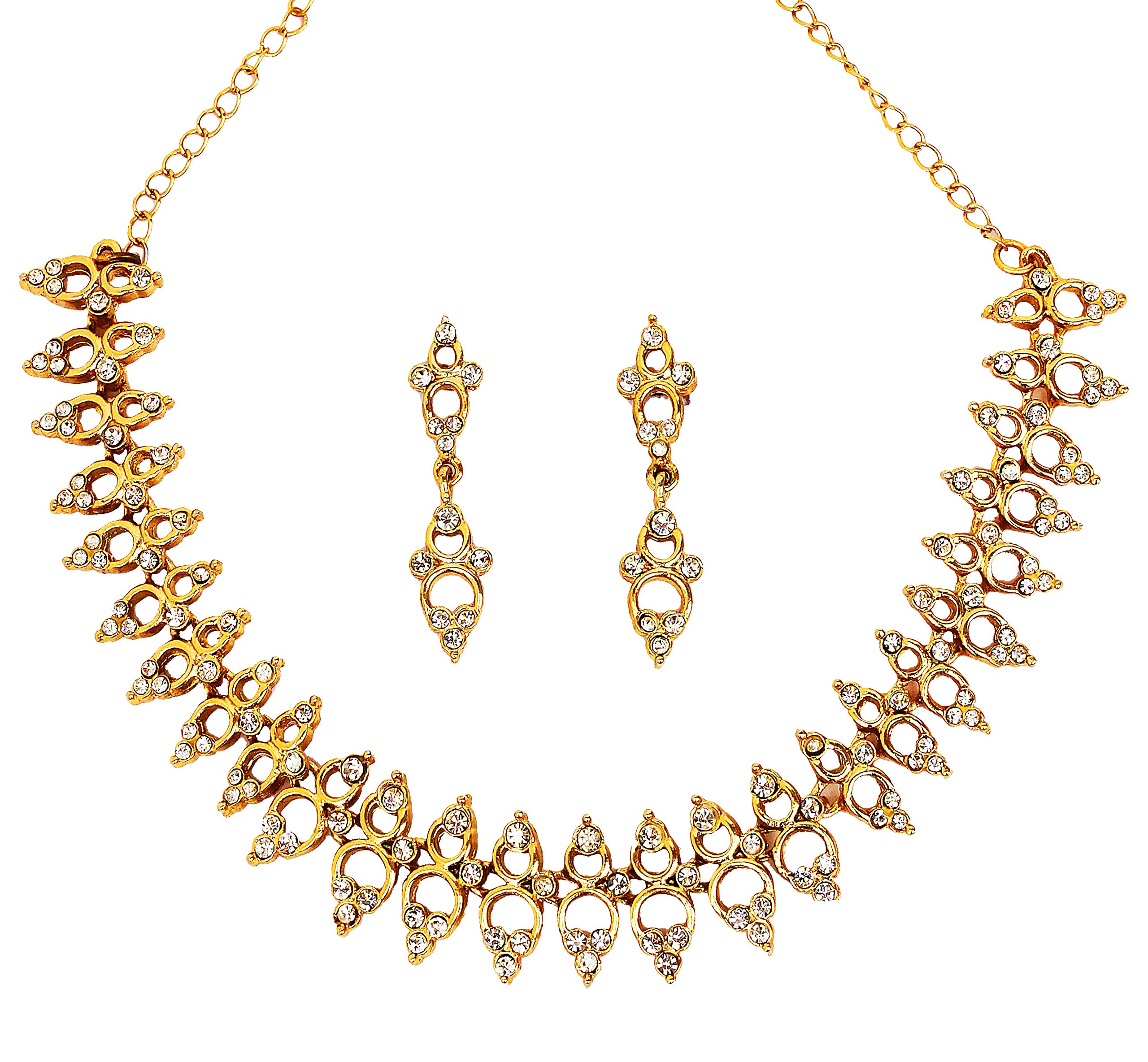 TouchstoneAd Golden Glamour Necklace Set For Women