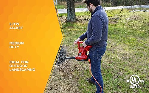 Miniatura 3 de Southwire - Cable de extensión  Diseño estándar SJTW para uso en exteriores  Chaqueta de vinilo impermeable  Naranja brillante para visibilidad