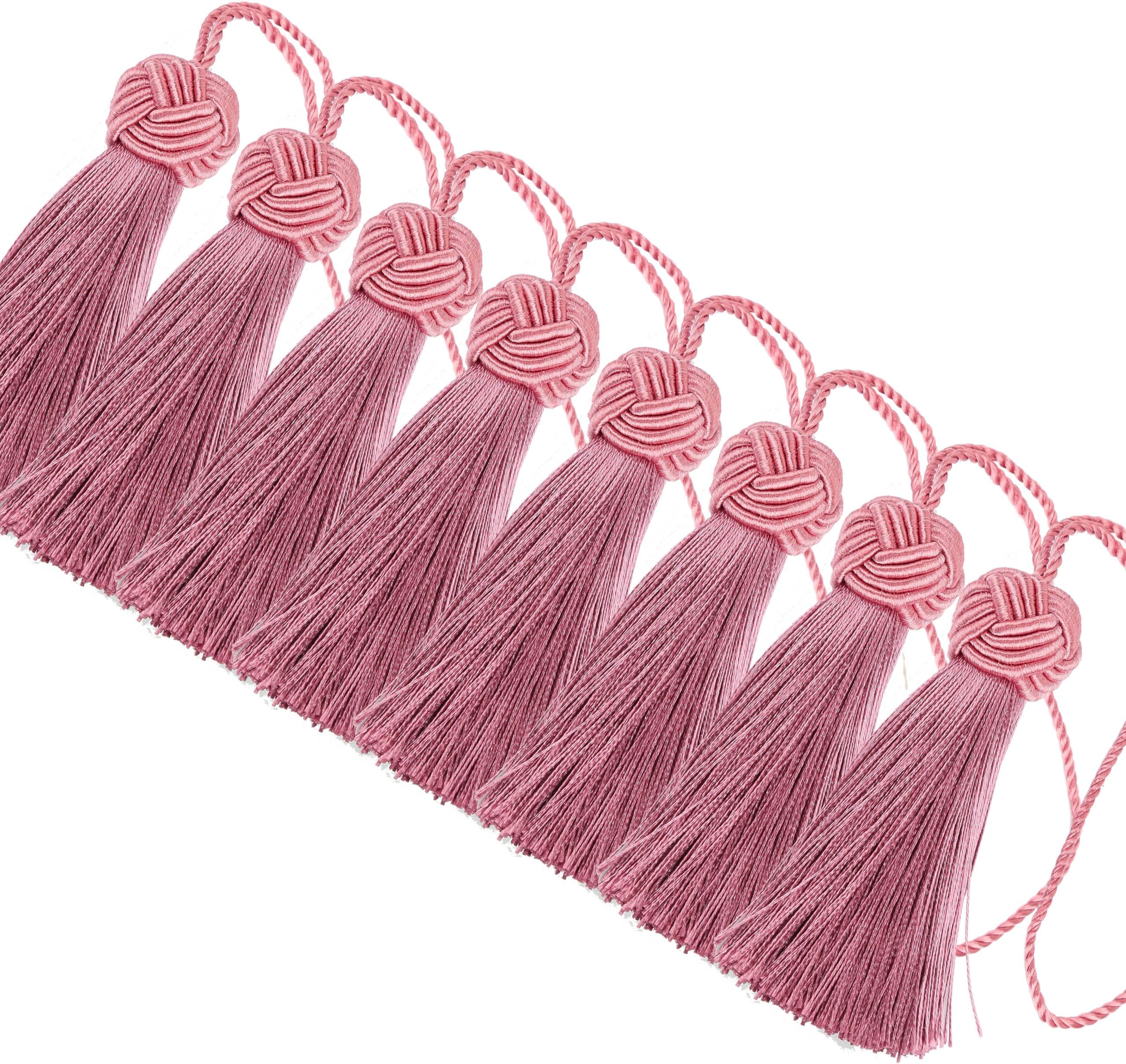 BEL AVENIR 8 Pcs Elegant Polyester Key Tassel Colorful Craft Tassels Charms