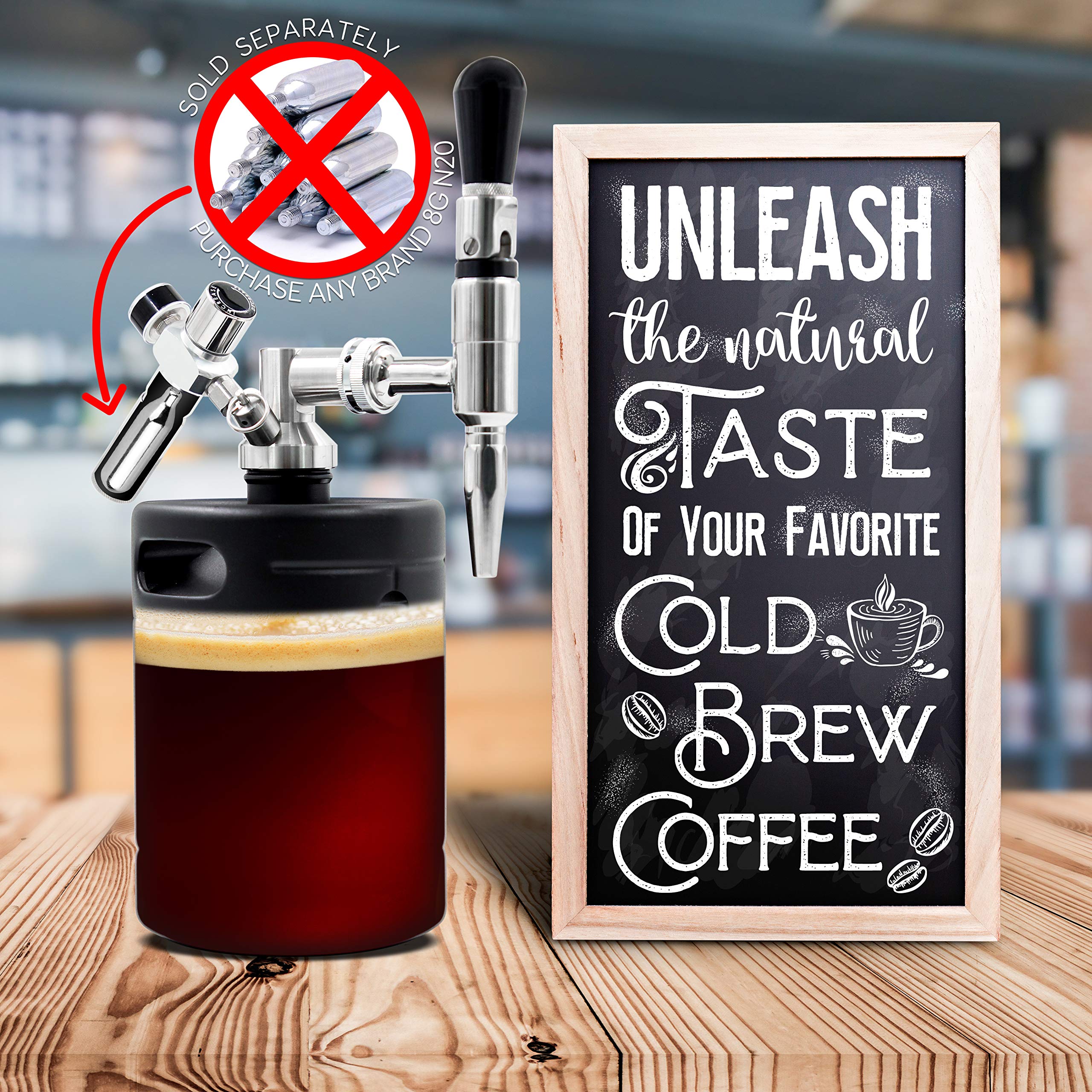 Nitro Cold Brew Coffee Maker 64Oz Stainless Steel Home Brew Coffee