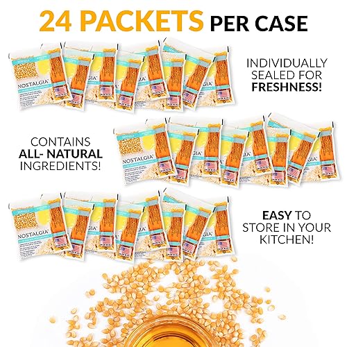 Miniatura 23 de Nostalgia Theater - Kit de máquina de palomitas de maíz – 1 libra de granos y 12.5 oz. Aceite con sabor a mantequilla – Tres sabores de sal