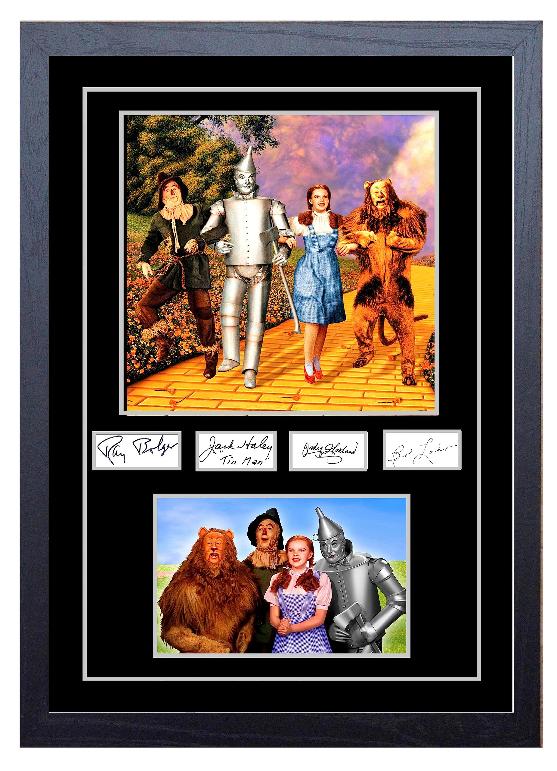Signed By The Stars Multi-Color Stunning Quality Wizard Of Oz Cast Signed Print (A4 Framed 34Cm X 24Cm)