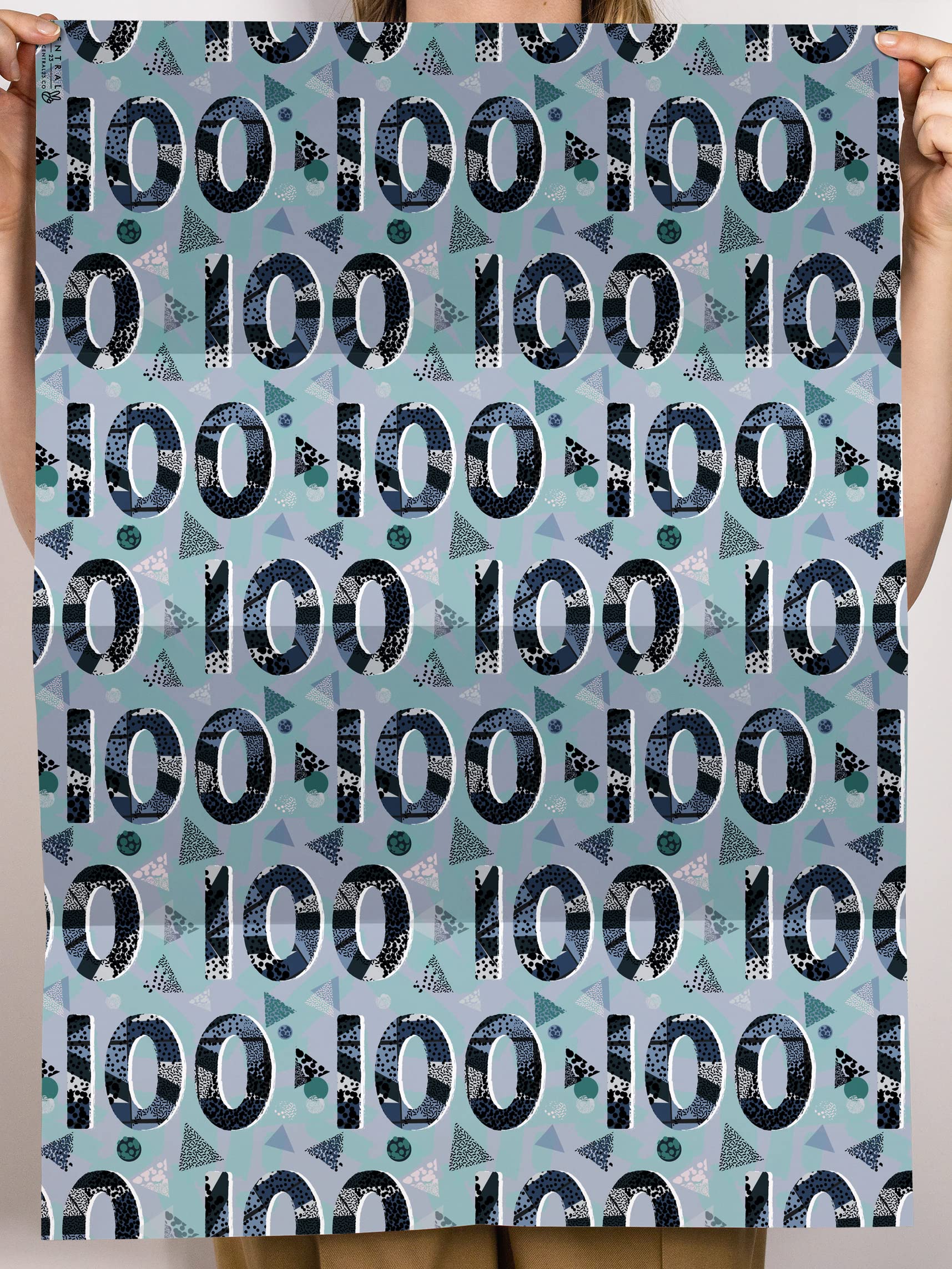 Central 23 Cadeaupapier voor verjaardag, 6 vellen wit cadeaupapier met etiketten, ballon met kwastjes, cadeaupapier voor de 18e verjaardag, voor dames, meisjes, zij - 18 jaar
