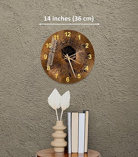 Miniatura 9 de Reloj de pared islámico de vidrio templado, arte de pared islámico para sala de estar, decoración de pared islámica, regalos Eid, decoración del