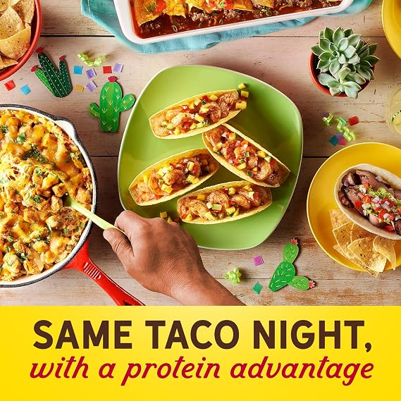 Old El Paso Protein Advantage Nacho Cheese Taco Shells, Gluten Free, 8 Ct