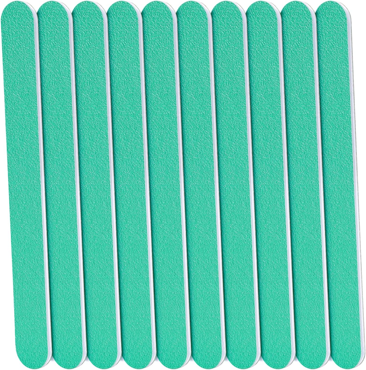 MAYCREATE 10PCS Nail Files Professional Nail File Set, Curved Fingernail Files Nail Shaper 100/180 Grit Double-Sided Emery Manicure Tools for Home and Salon Use (Grey)