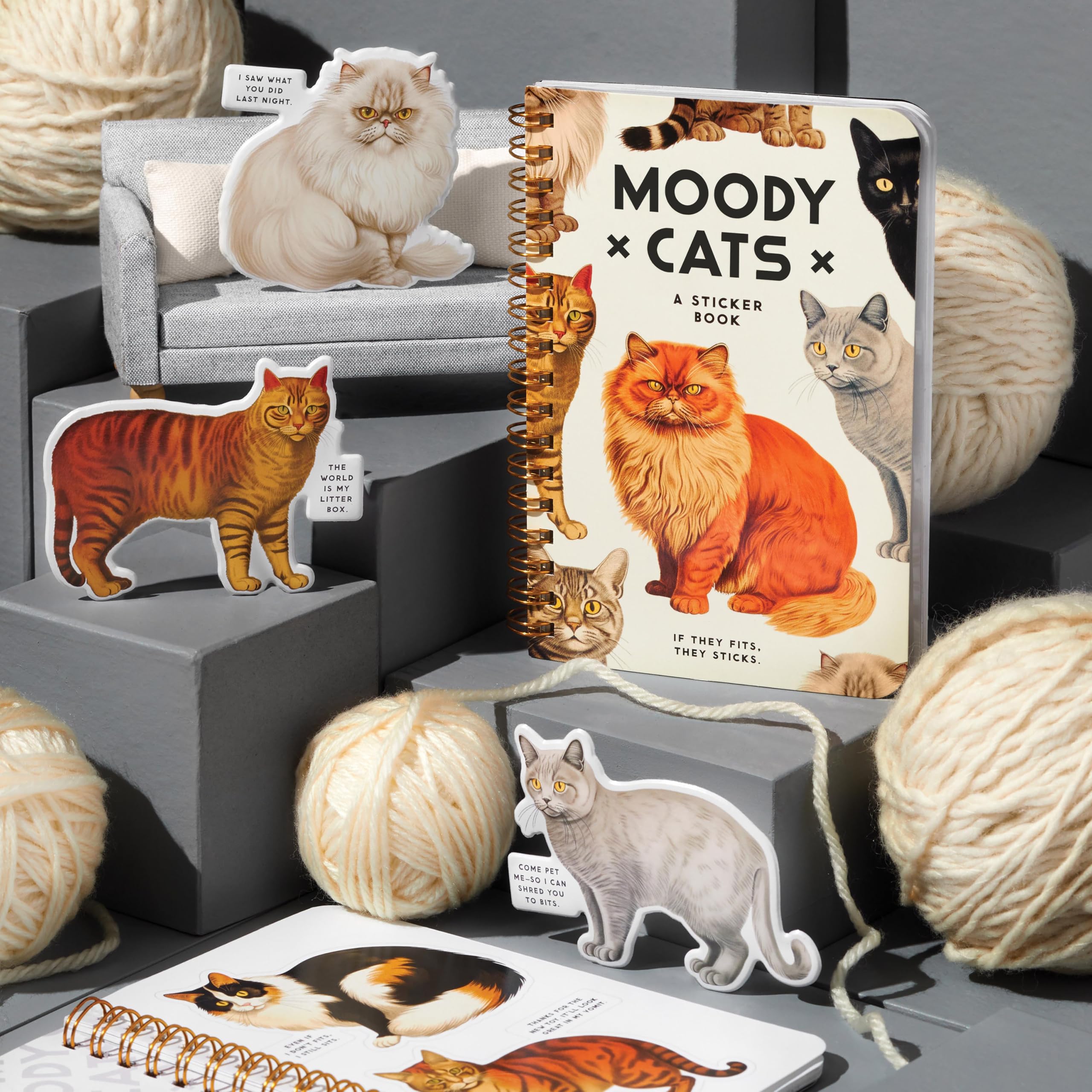 Galison Moody Cats Sticker Book, Multicoloured, Small - Image 2