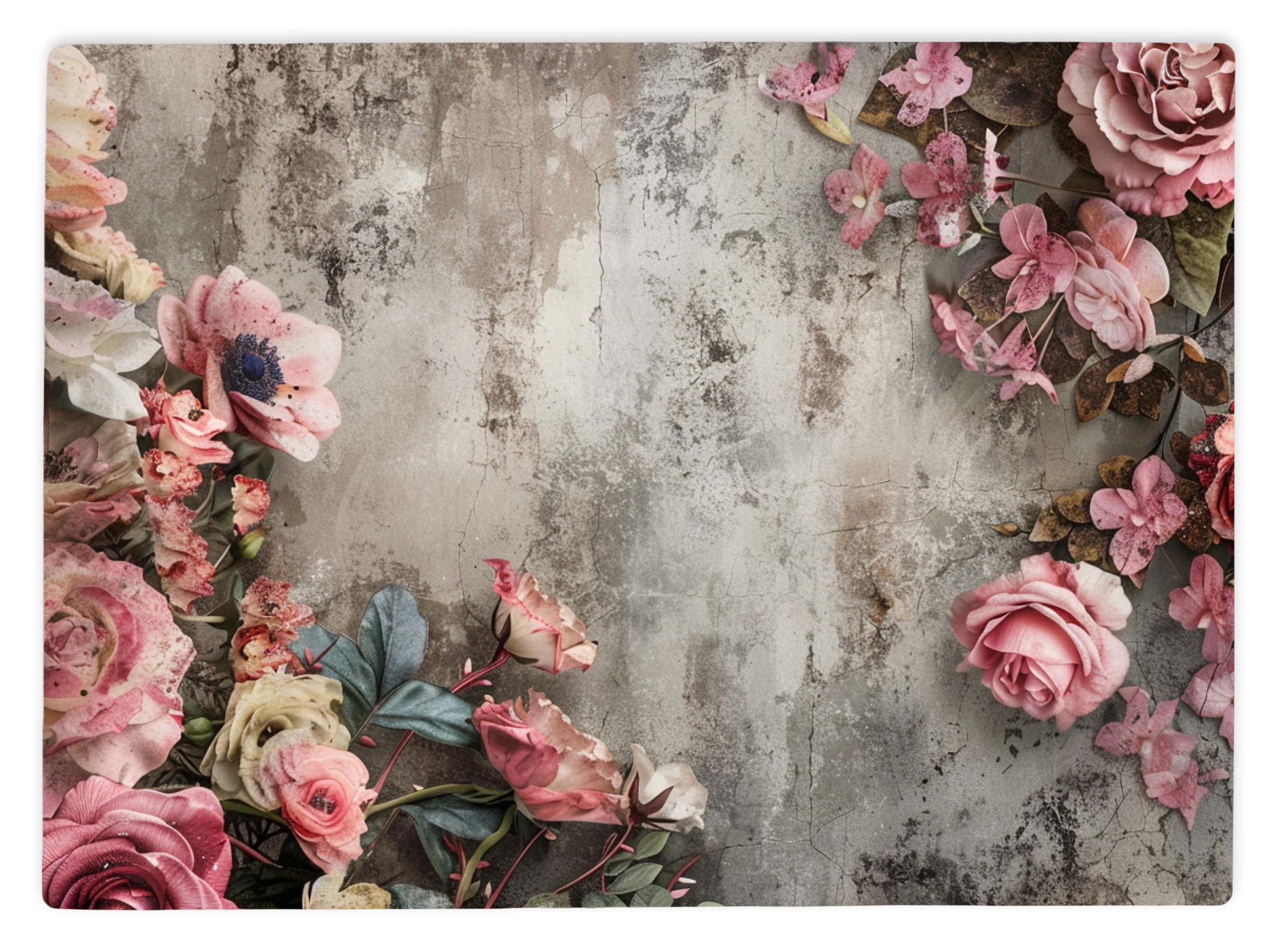 Shopagift Vintage Pink Floral Roses Glass Chopping Board Large Kitchen Worktop Saver 39cm x 28cm