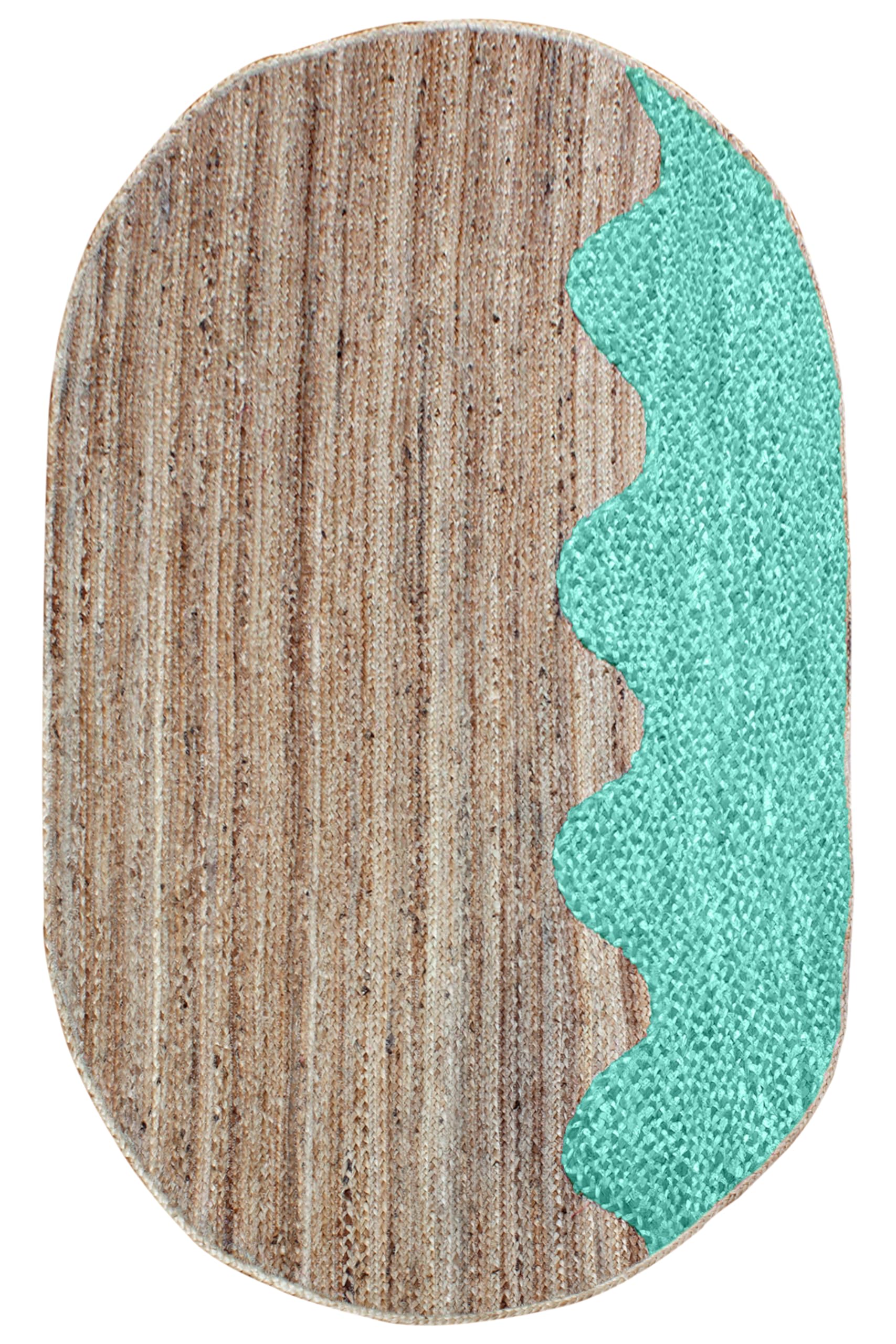 Tapis ovale tressé Kilim en coton et jute pour embellir votre entrée et escalier
