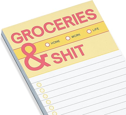 Miniatura 3 de Knock Knock Libreta para hacer una lista de comestibles y mierda, bloc de notas y planificador de comidas, 3.5 x 9 pulgadas