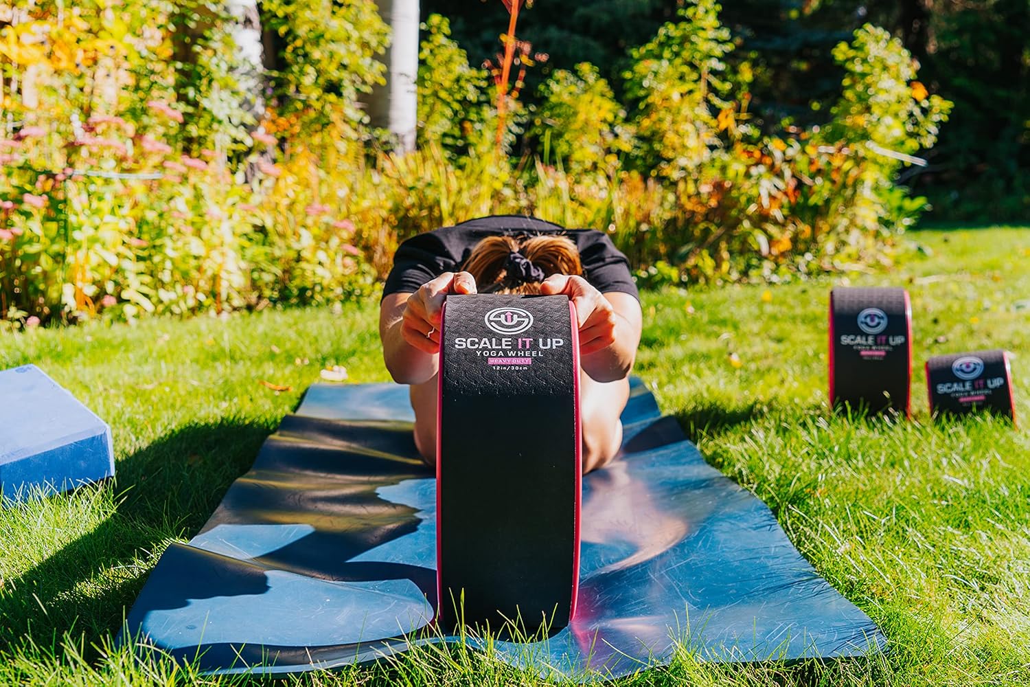 Scale It Up Yoga Wheel & Back Wheel, Back Pain Relief, Muscle Relaxation Yoga Roller Wheel & Improves Balance, Flexibility, Strength & Massages, Stretches, Spine Roller, Back Cracking Device : Sports & Outdoors