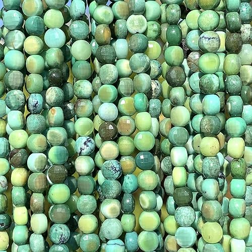 Miniatura 5 de ABCgems Crisoprasa verde manzana de Australia Occidental (ocasionalmente inclusión de calcedonia negra, dureza Mohs 7) pequeñas cuentas de tablero