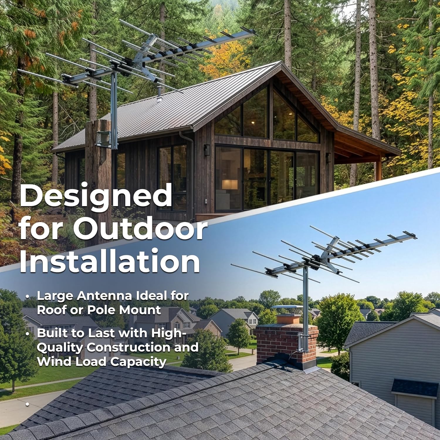 Winegard HD7694A Long Range Outdoor HDTV Antenna - TV ANTENA 45 Mile Range, High-VHF/UHF, 4K Ultra-HD Ready, Free Local Channels, Amplify with Boost XT LNA-200