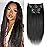 Mihugass Yaki Straight Clip in Hair Extensions 100% Unprocessed Brazilian Virgin Hair clip ins 20 Inch Yaki Straight Clip on Hair 18Clips Per Set 120G