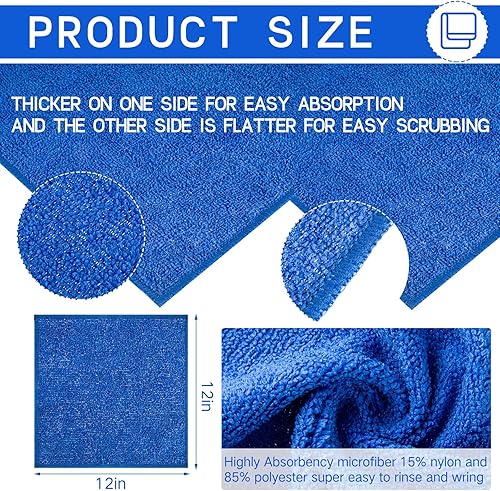 Miniatura 9 de 200 paños de limpieza de microfibra absorbentes a granel, reutilizables, sin pelusas, sin manchas, trapos de lavado para casa, cocina, oficina,