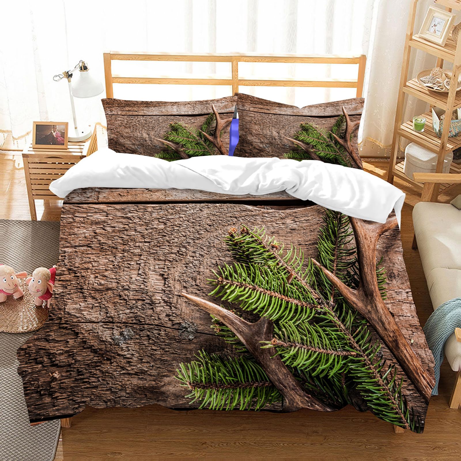 Parure de lit microfibre de haute qualité motif cerf et nature sauvage
