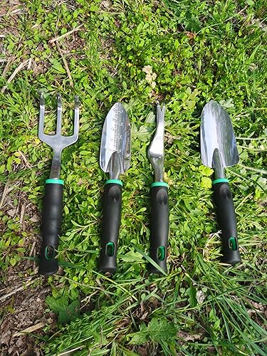 Miniatura 9 de Juego de herramientas de jardín, kit de herramientas de mano de aluminio de 4 piezas con mango ergonómico, herramientas de jardinería de alta