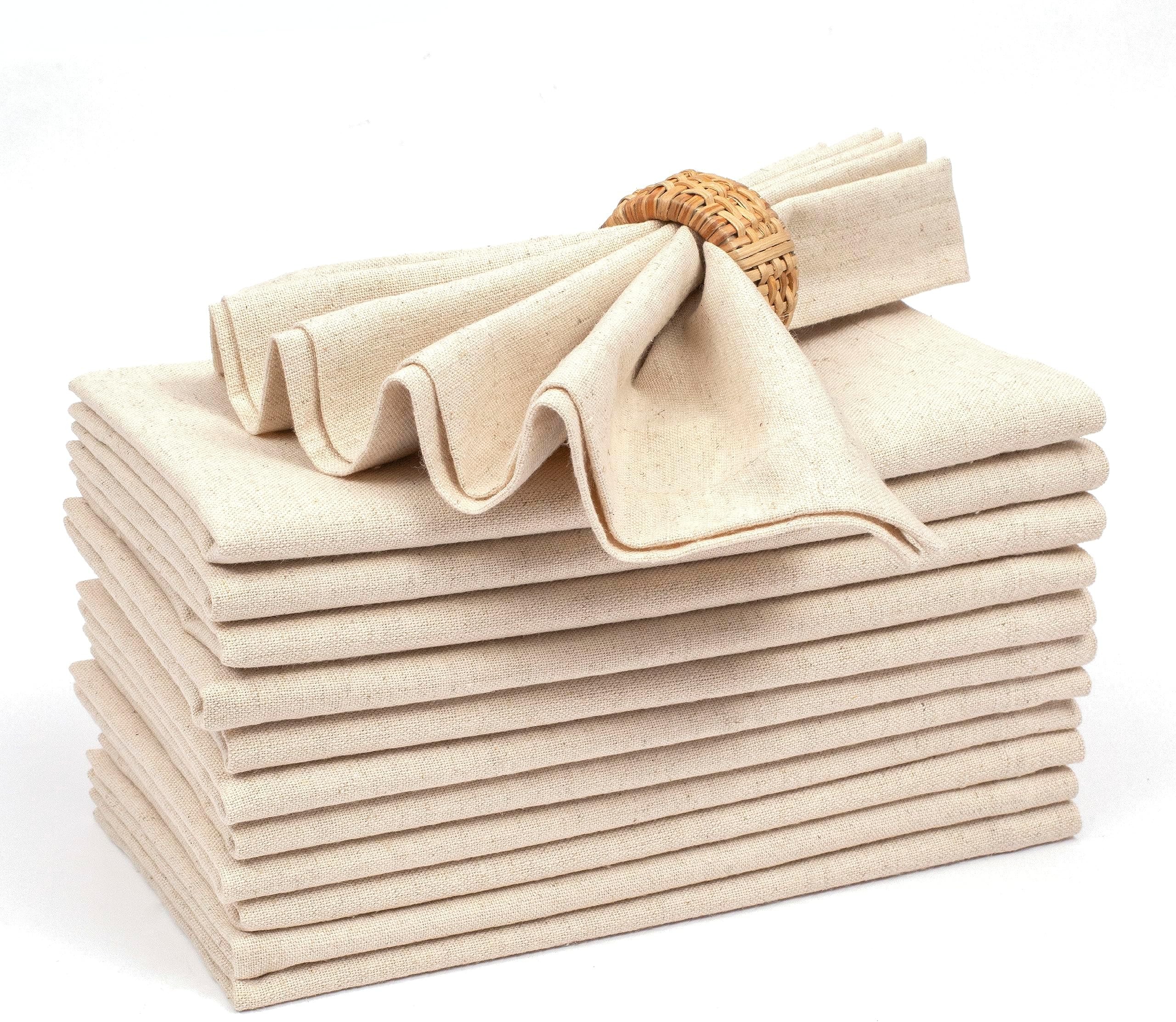 Cloth Dinner Napkins In Cotton Flax Fabric With Hemstitched & Tailored - View #10