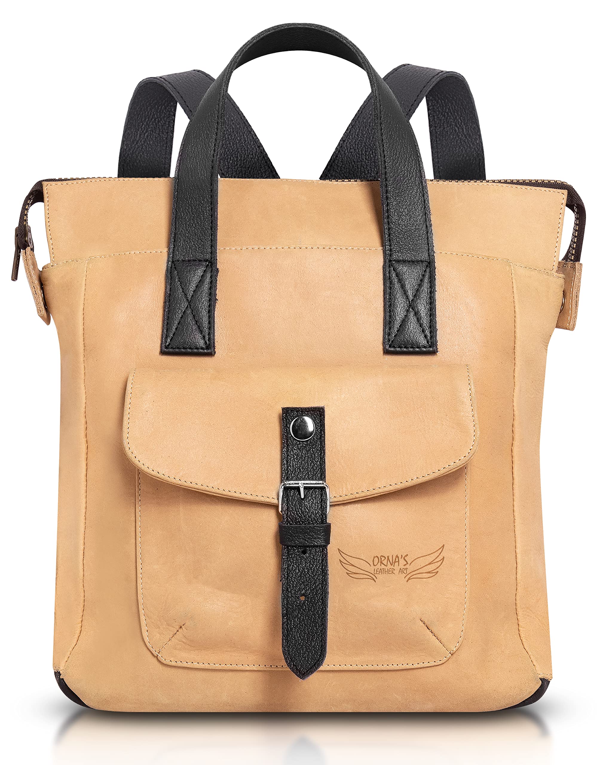 ORNA'S LEATHER ART | Mini SWAN Everyday leather backpack for Women. Practical, Stylish and Spacious Women’s Bag. Real Leather in A Chic Backpack And