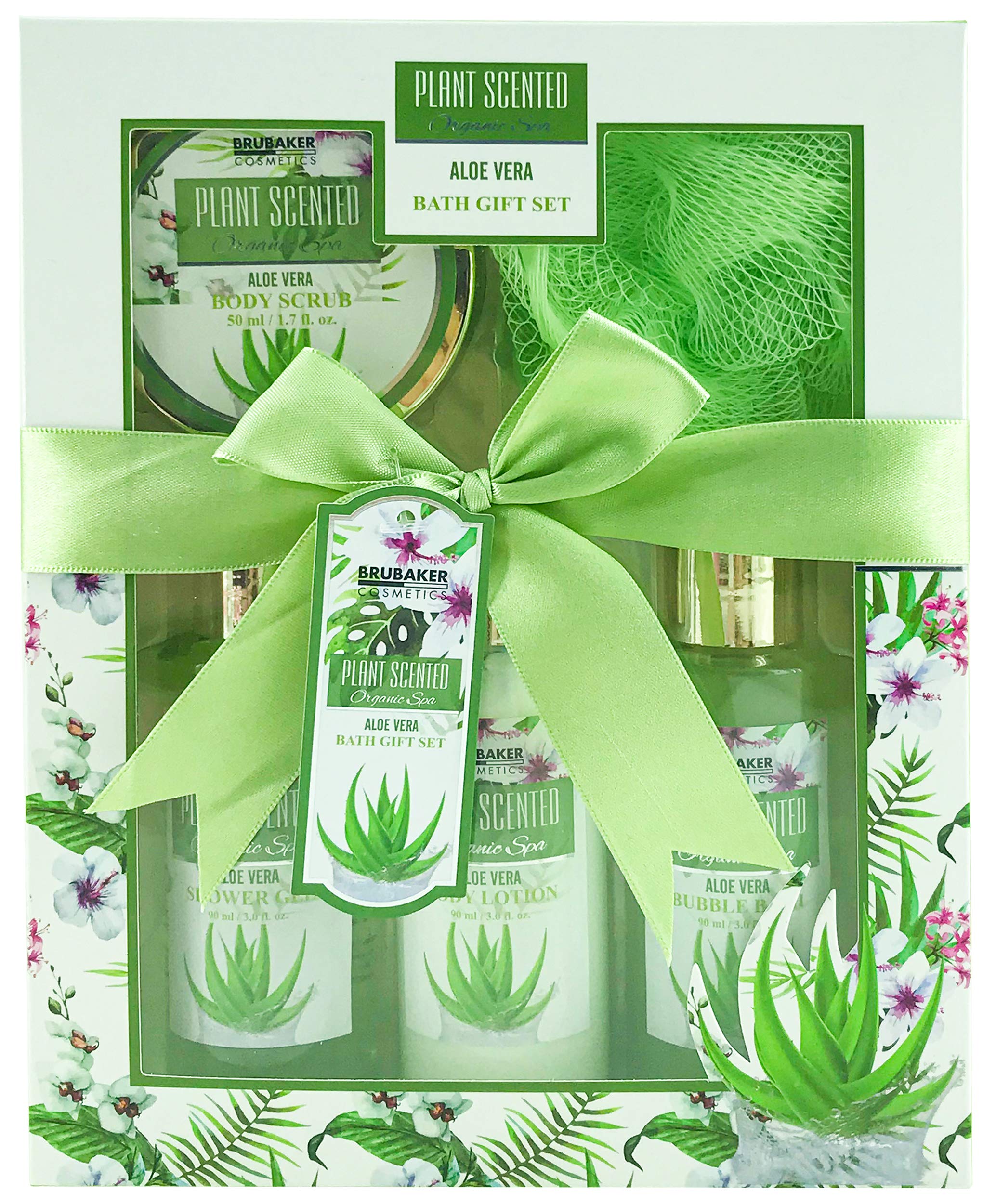 Cosmetics Bath and Shower Spa Gift Set - Aloe Vera - 5-Piece Gift Set