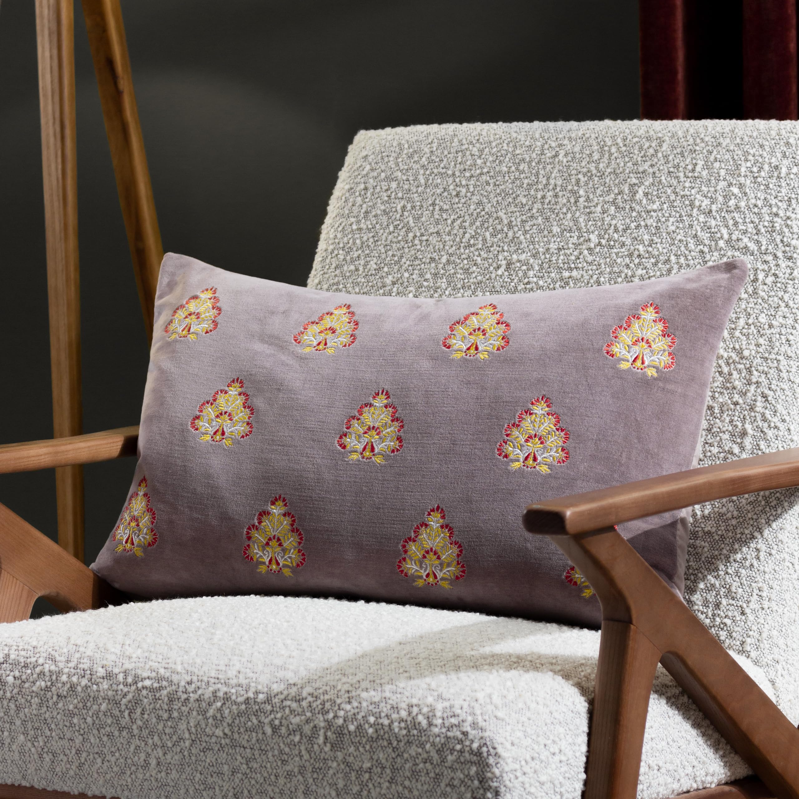 Paoletti Rennes Embroidered Feather Rich Cushion from B&Q