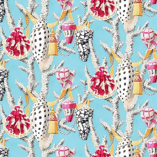 Harrison Howard Pelar y pegar, dormitorio costero, tocador, cocina, vinilo, cobertura, (Ocean Wonders, Tiffany) 30.75 pies cuadrados (papel pintado)