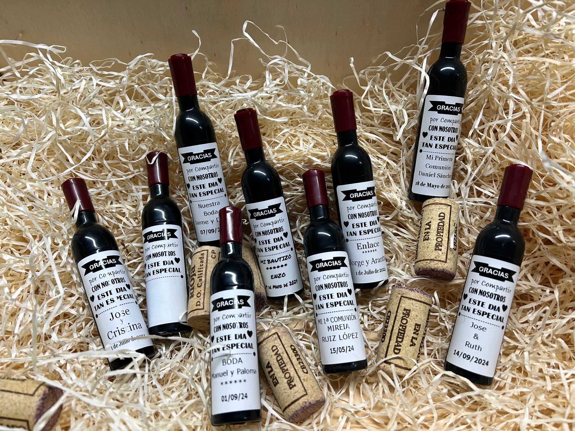 Sacacorchos Magnéticos para PERSONALIZAR (Pack 20-40-60 unidades) Sacacorchos Para PERSONALIZAR con tu Nombre y Fecha especial detalle INVITADOS BODA Bautizo Comunión (60)