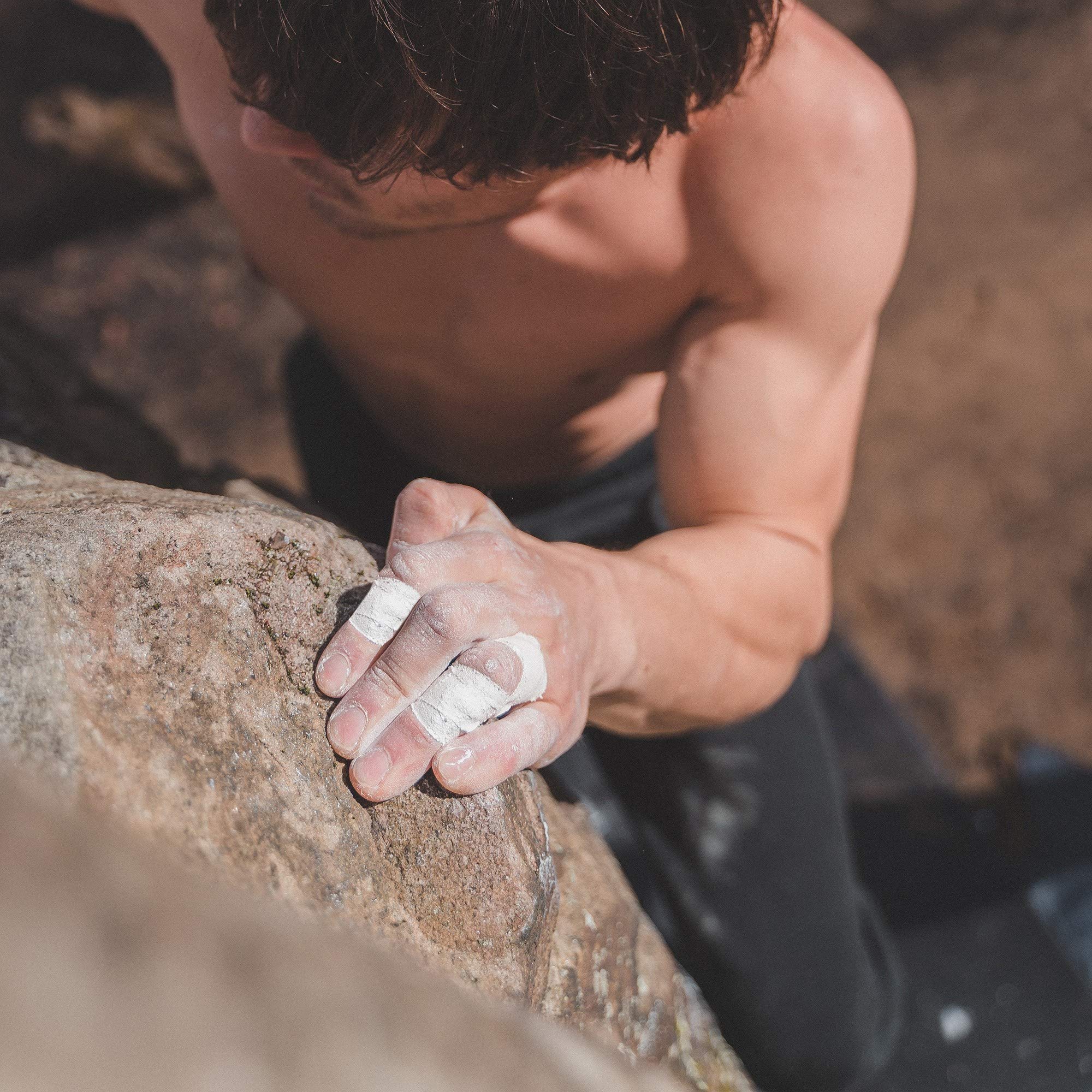 Cinta de escalada de 3-4 rollos en la caja de metal de 1,5 cm de ancho en cinta negra ideal para dedos y cinta deportiva para escalar boulder, entrenamiento con pesas, voleibol, artes marciales ...