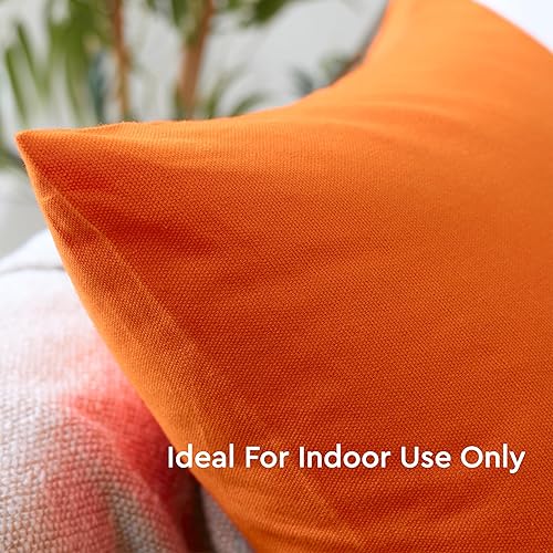 Vista 258 de Encasa Homes - Juego de 2 fundas de almohada, 18 x 18 pulgadas, lona de algodón teñidas, cuadradas, decorativas, para sofá, silla, cama y hogar, Azul