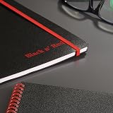 Black n' Red Notebook, Business Journal, 11-3/4" x 8-1/4", 70 Sheets, Ruled, Optik Paper, Scribzee App, Flexible Poly Cover, Wirebound, Black (E67008) – view 7