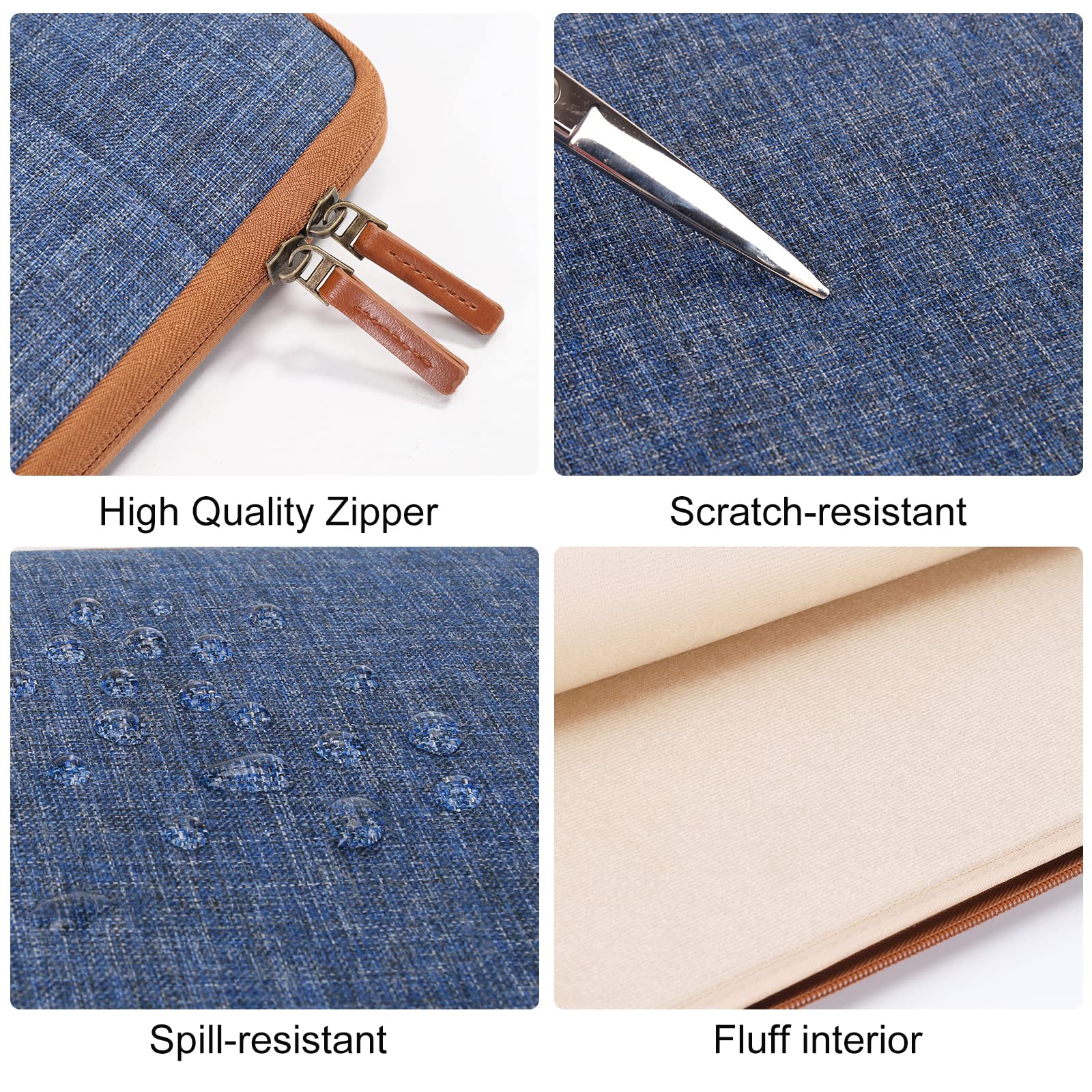 DOMISO 16 Pollici Custodia Borsa per Computer Portatile PC Protettiva Laptop Sleeve per 16" dell/HP Pavilion Envy/ThinkPad IdeaPad/ASUS Vivobook,Blu