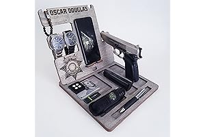 Wooden Gun Docking Station: A Nightstand with Storage for Law Enforcement
