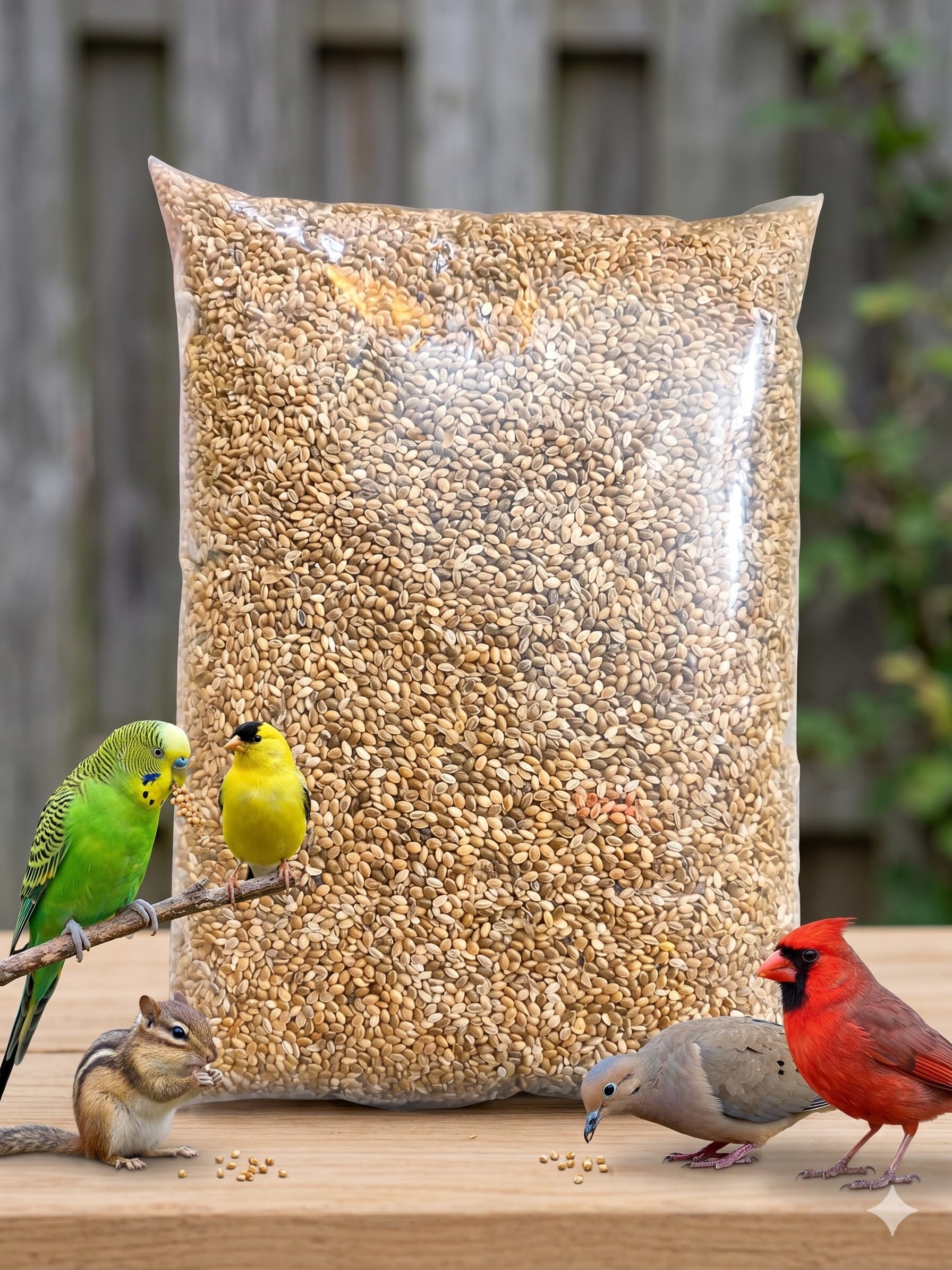 Andra Bird Food Natural Hemp Seeds for Budgies, Cockatiels and Lovebirds, Nutrient-Rich Daily Feed 1 kg Pack-image-32