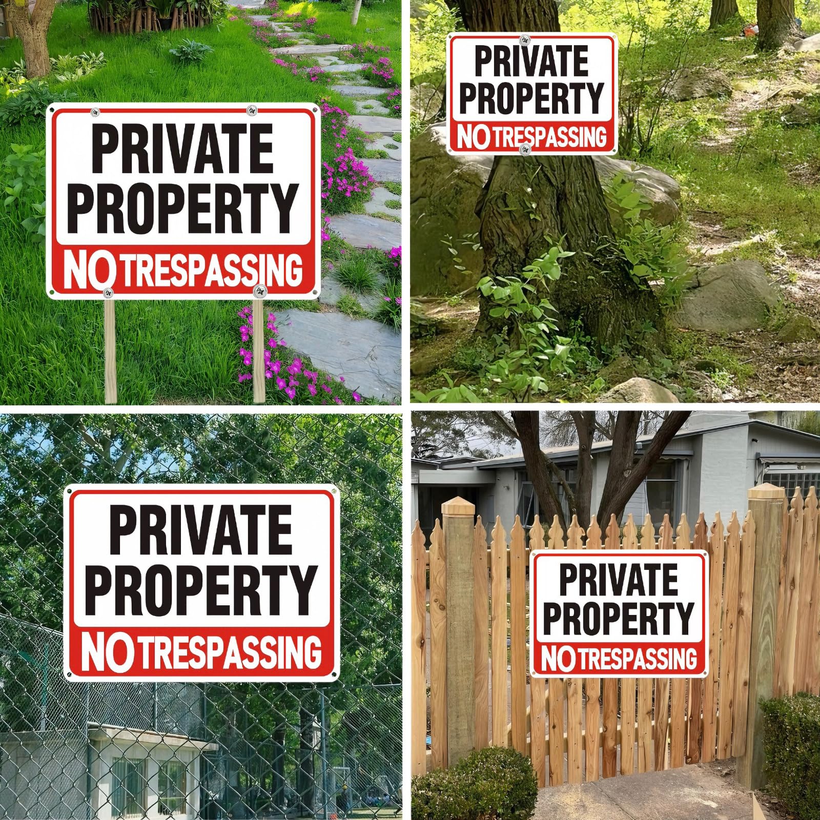 PHTTULE „No Trespassing“ Schild – 30,5x7,6 Cm, Aluminium, 2 Stück, Wetterfest