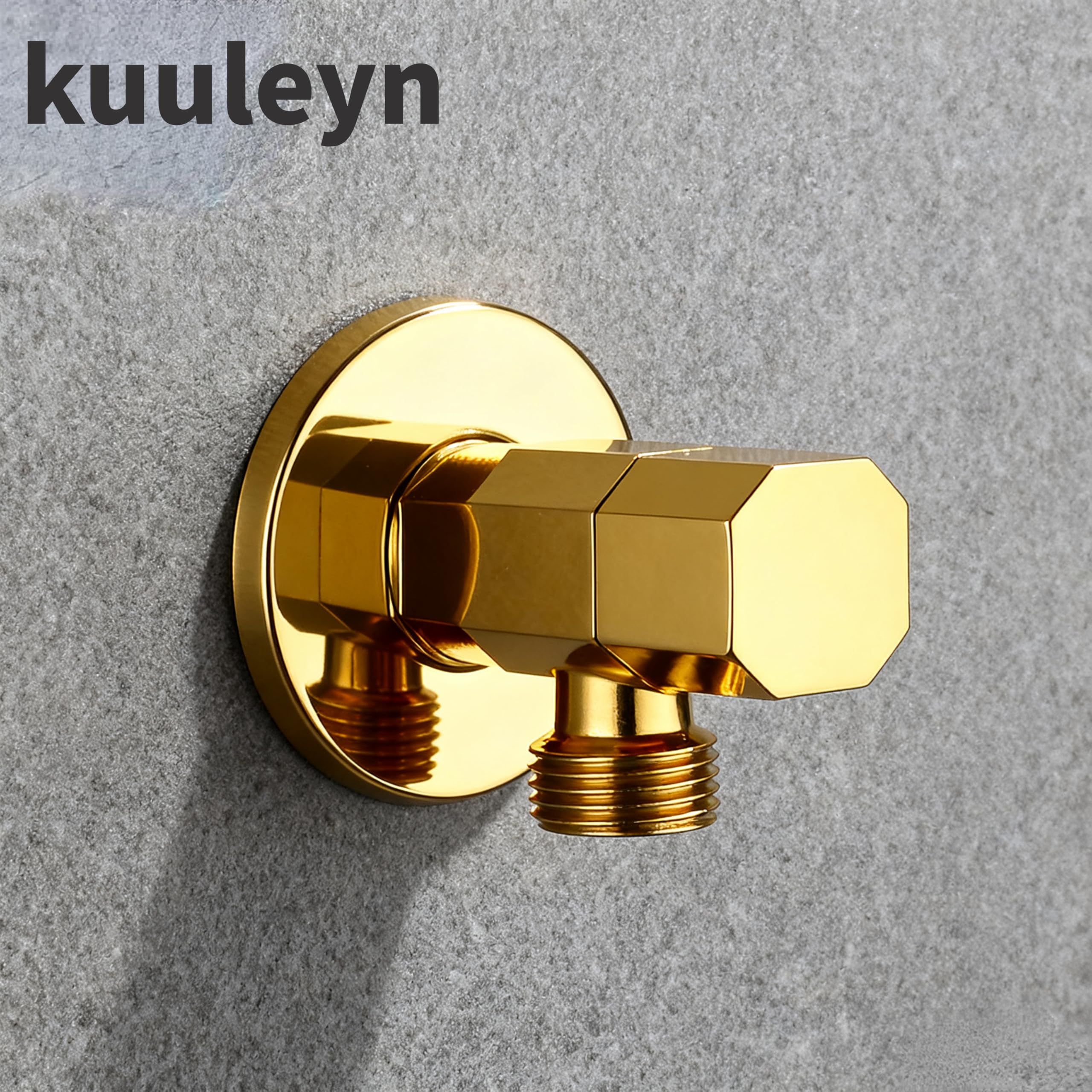 Garosa 1/2" Brass Angle Valve – 2-Port Male Thread Diverter, Gold Finish Globe Valve For Bathroom Toilet & Faucet Connections