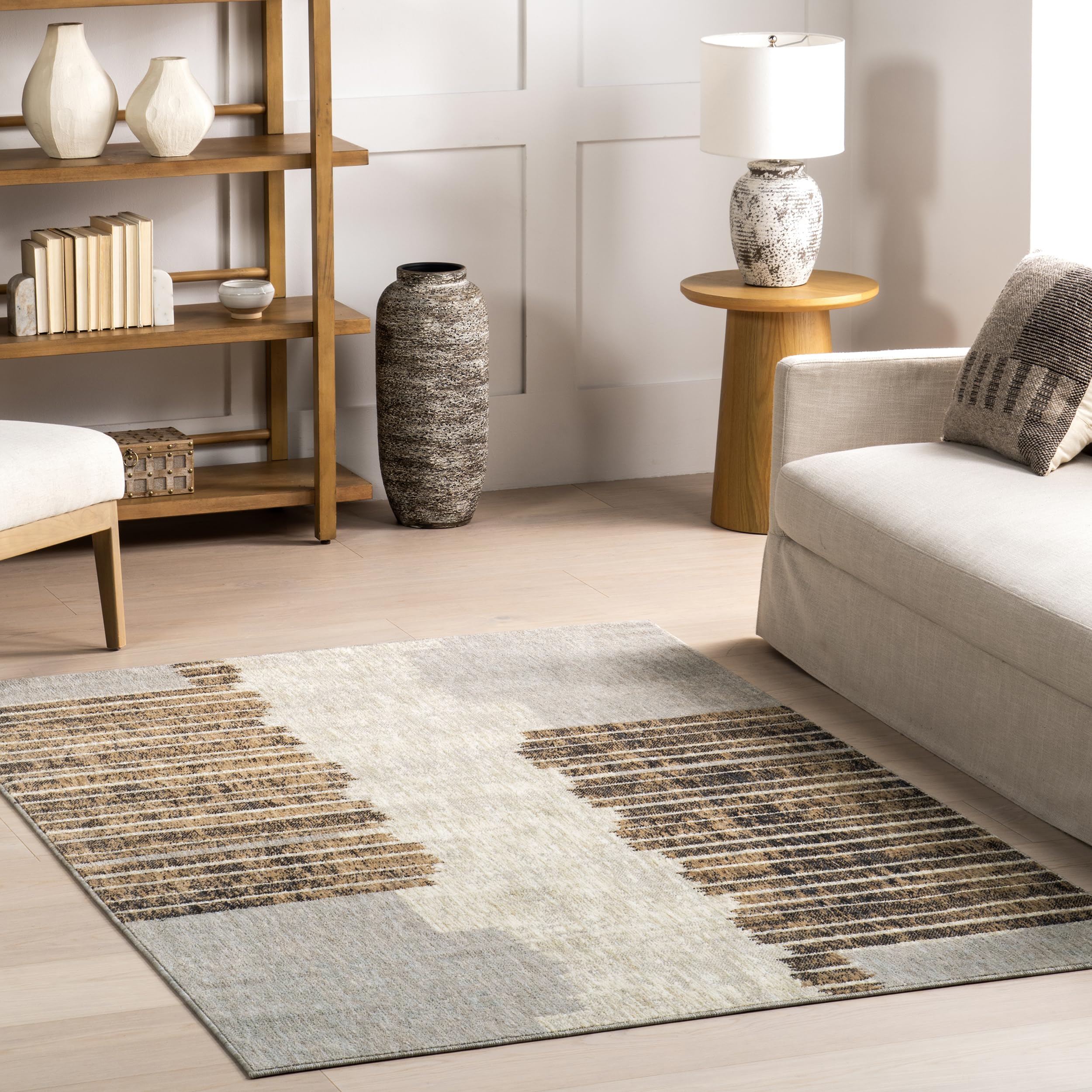 Tapis de couloir abstrait Nuloom contre les sols froids, idéal entrée et chambre, 0,6x2,1m