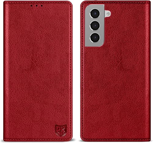 Miniatura 29 de ZZXX Funda tipo cartera para Samsung Galaxy S21 con bloqueo RFID, soporte de ranura para tarjetas, funda protectora de cuero magnético fuerte