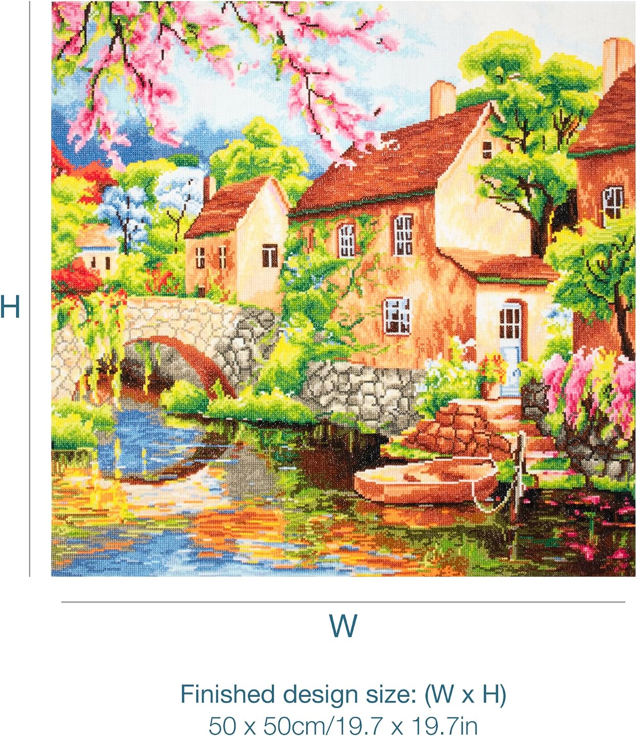 Trimits Large Cross Stitch Kits - Counted Embroidery Needlework for Adults Beginners Kids, Christmas Gifts Wall Art, (Frame Not Included) 14 Count, Home