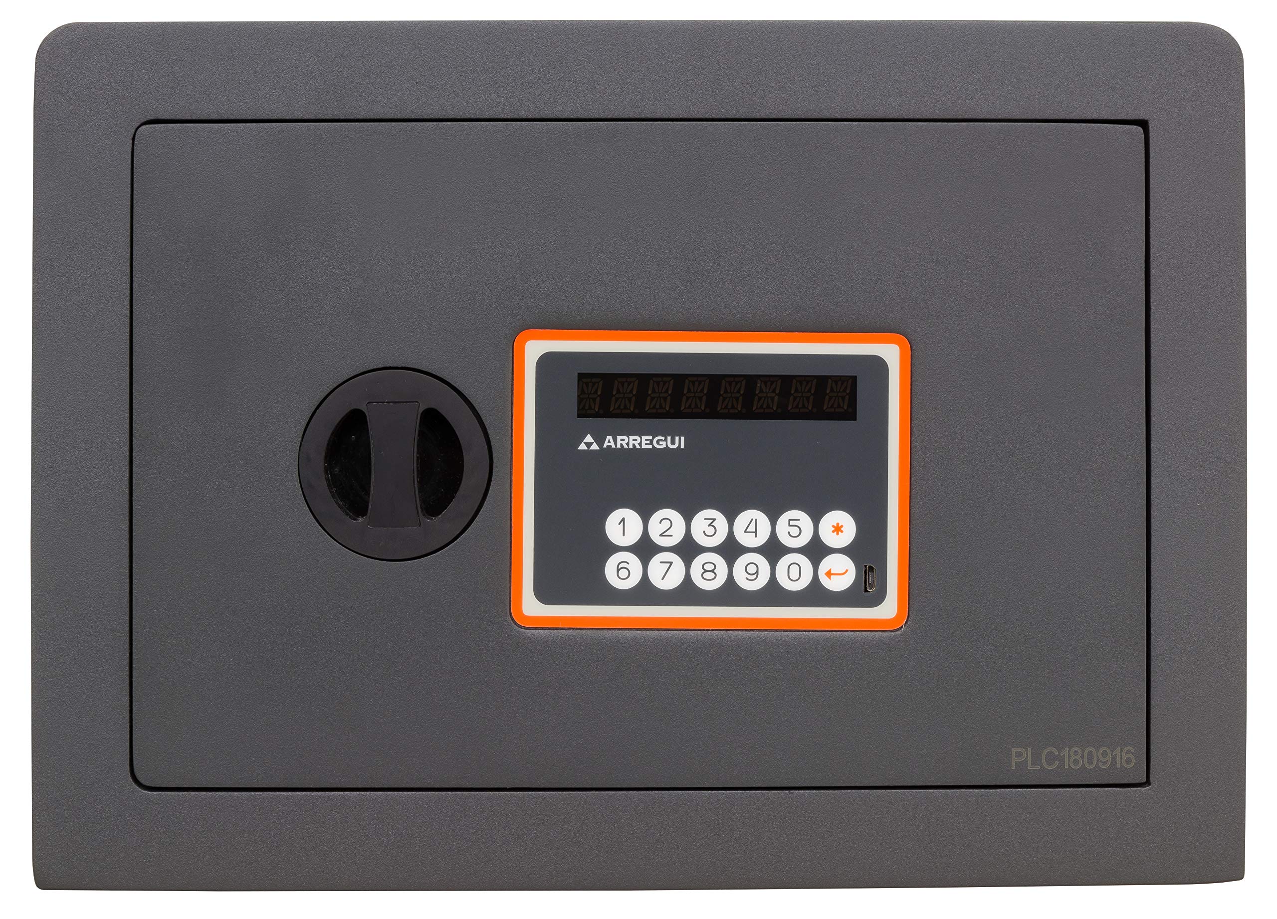 ARREGUI Plus C 180120 Caja Fuerte de Acero con codigo | Caja de Seguridad con Apertura Electronica de codigo | Caja para casa y Negocio, fácil de Usar, Alto Nivel de Seguridad | 25 x 35 x 25 cm | 15L