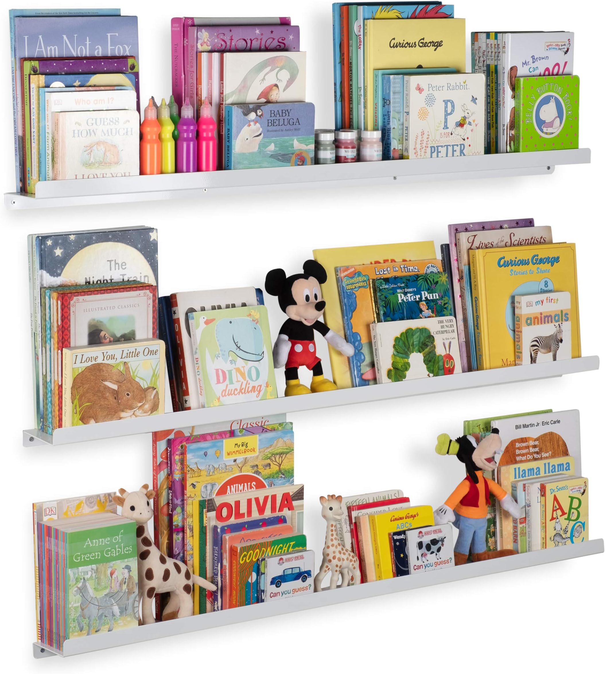 Amazon.com: Wallniture Metallo Floating Shelves for Wall, 46" Kids ...