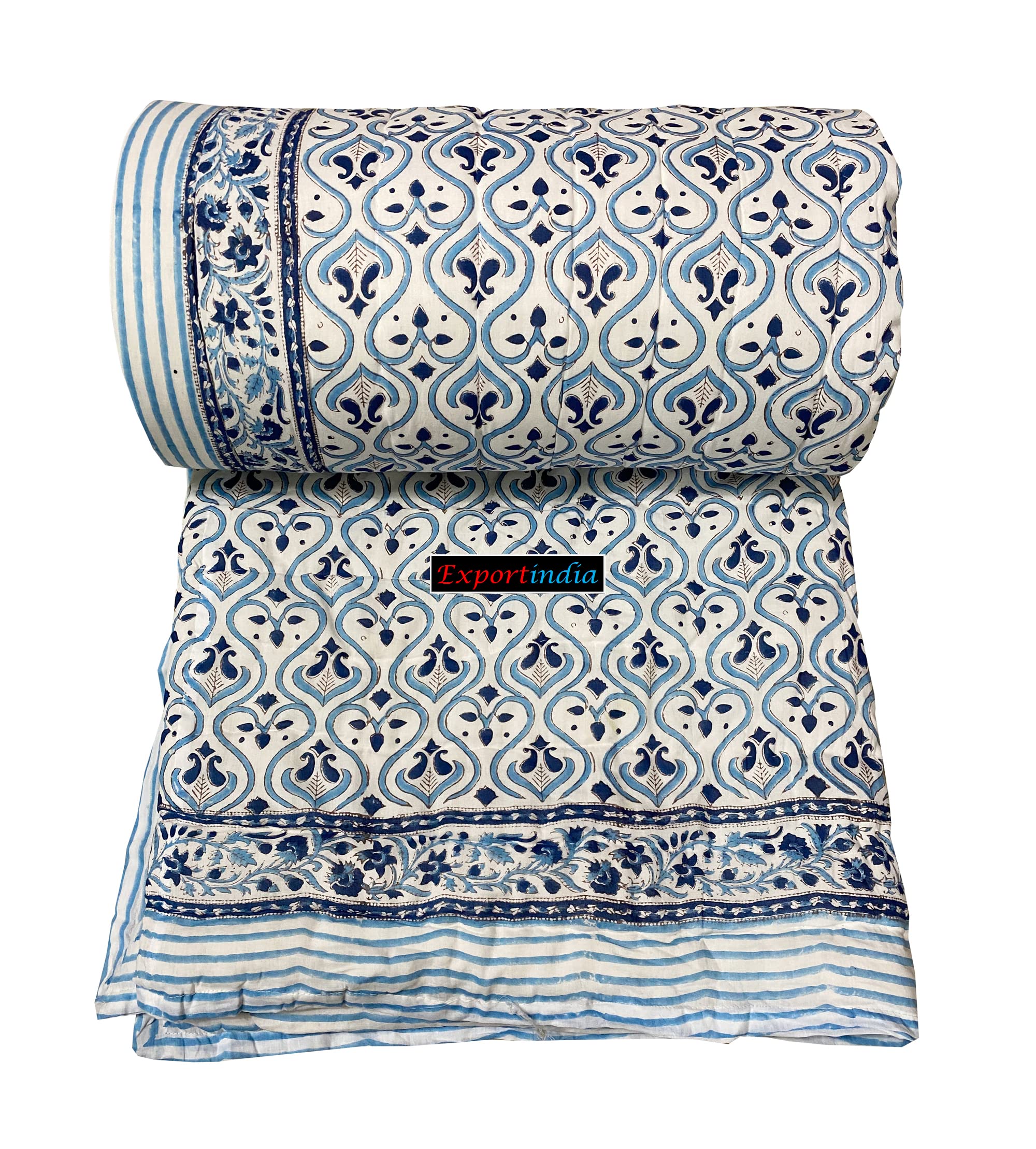 Indian Reversible Quilts/Jaipuri Razai/Soft Quilt/Hand Block Print