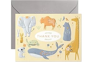 Hallmark Painted Animals Baby Shower Thank You Cards