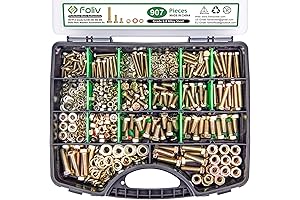 FOLIV 907pcs Metric Bolts and Nuts Assortment - The Heavy Duty Companion for Every Project