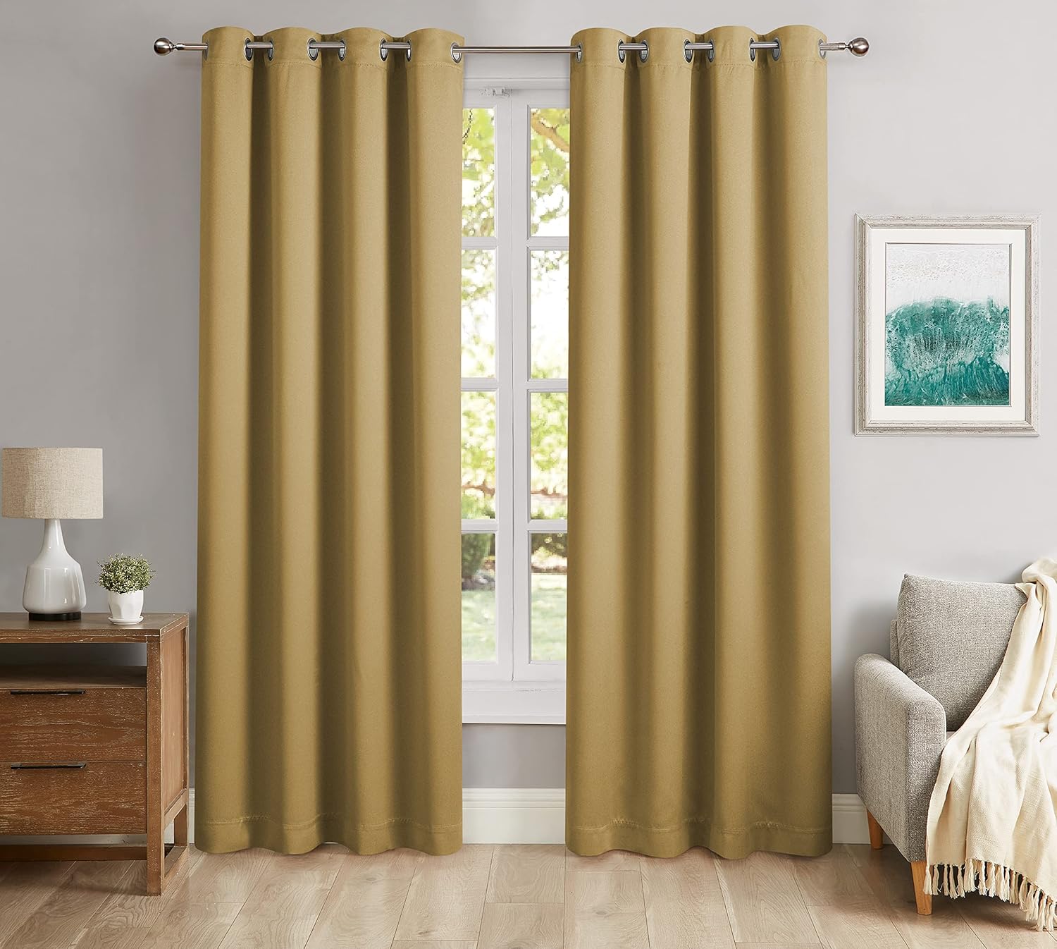 SARO LIFESTYLE Solid Color Blackout Curtains (Set of 2)