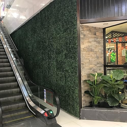 Miniatura 7 de Paneles de setos topiarios artificiales de boj 12P, plantas de seto para patio al aire libre, plantas de pared con protección UV, 20 x 20 pulgadas/P