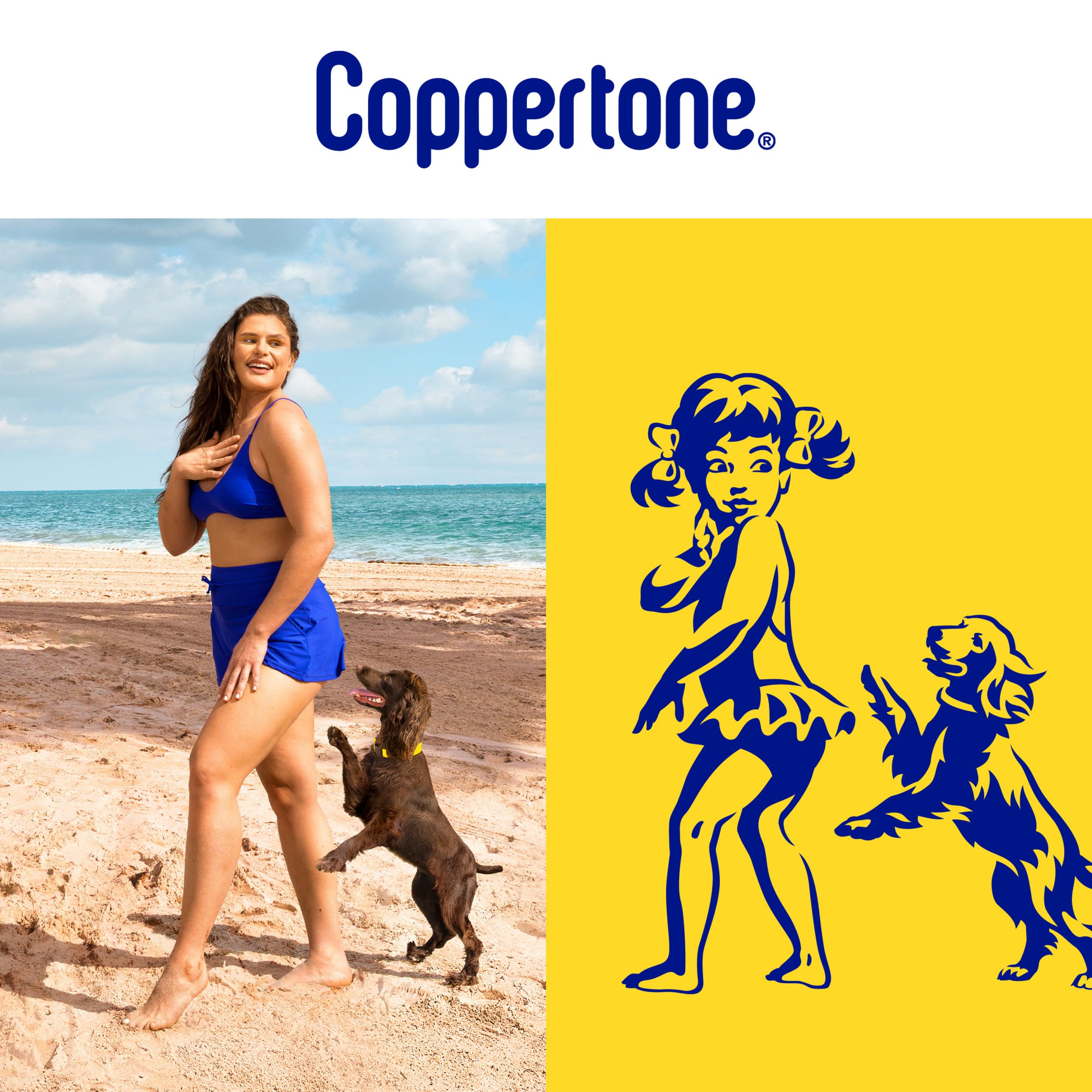 Coppertone Sport Sunscreen Lotion LSF 50, Zinkoxid, Mineral-Sonnenschutz, wasserabweisend, LSF 50, 150 ml Tube