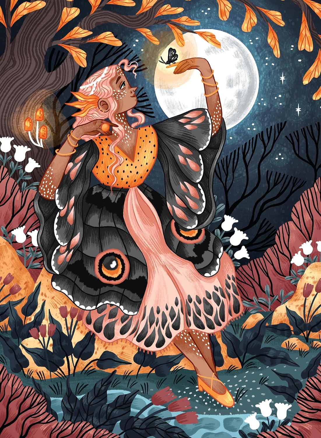 Ceaco – Mystic Moth Lady - 300 Piece Jigsaw Space Saver Puzzle – Puzzles for Smaller Spaces and Surfaces